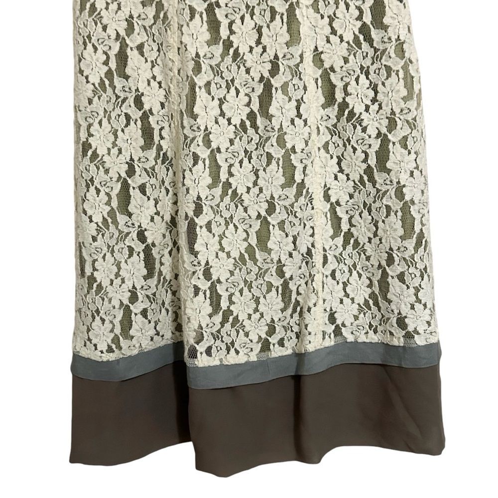 SUNDANCE Boho Ivory Lace Silk Trim Sleeveless A-Line Orly Dress 6 - Picture 5 of 16